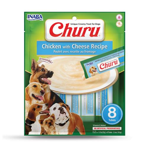 Inaba - Churu - Cão - Puré - Frango com queijo - 8x 8x20g - Economy