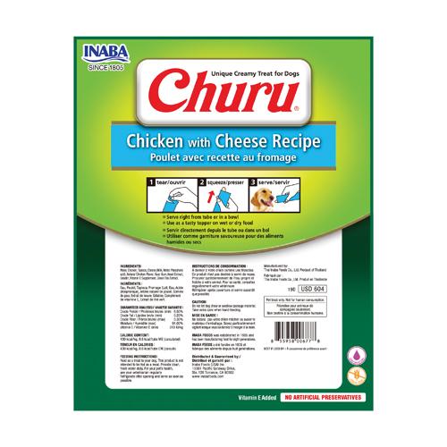 Inaba - Churu - Cão - Puré - Frango com queijo - 8x 8x20g - Economy