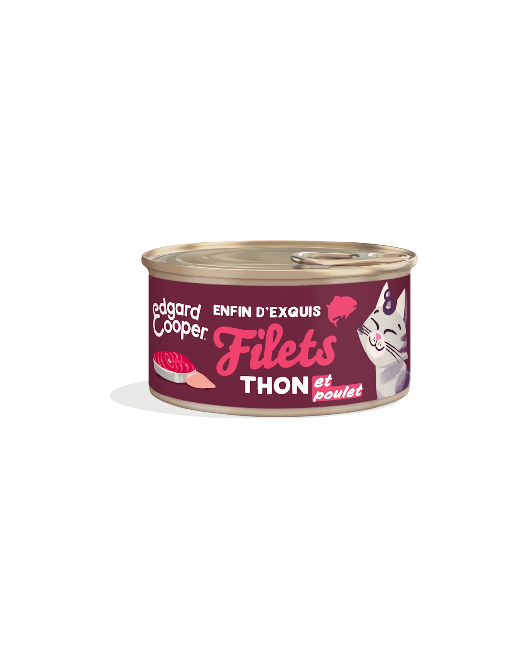Filets de Thon et de Poulet – Aliment Humide pour Chats 24 x 70 g – Edgard Cooper