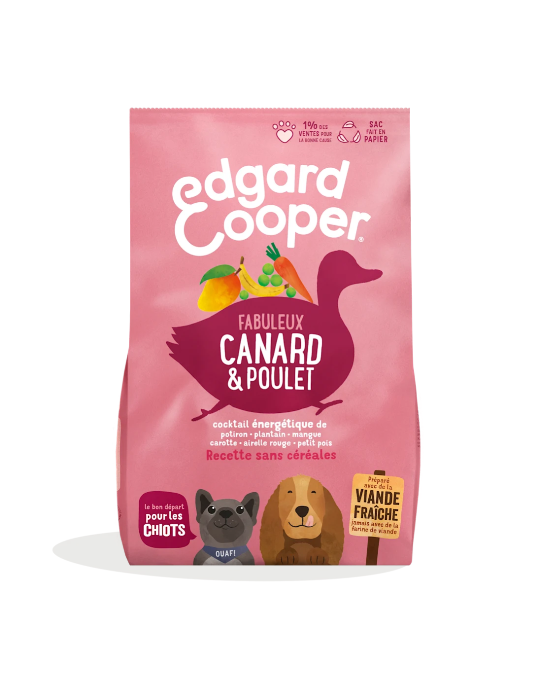 Canard et Poulet Frais – Aliment Sec pour Chiens – Edgard Cooper