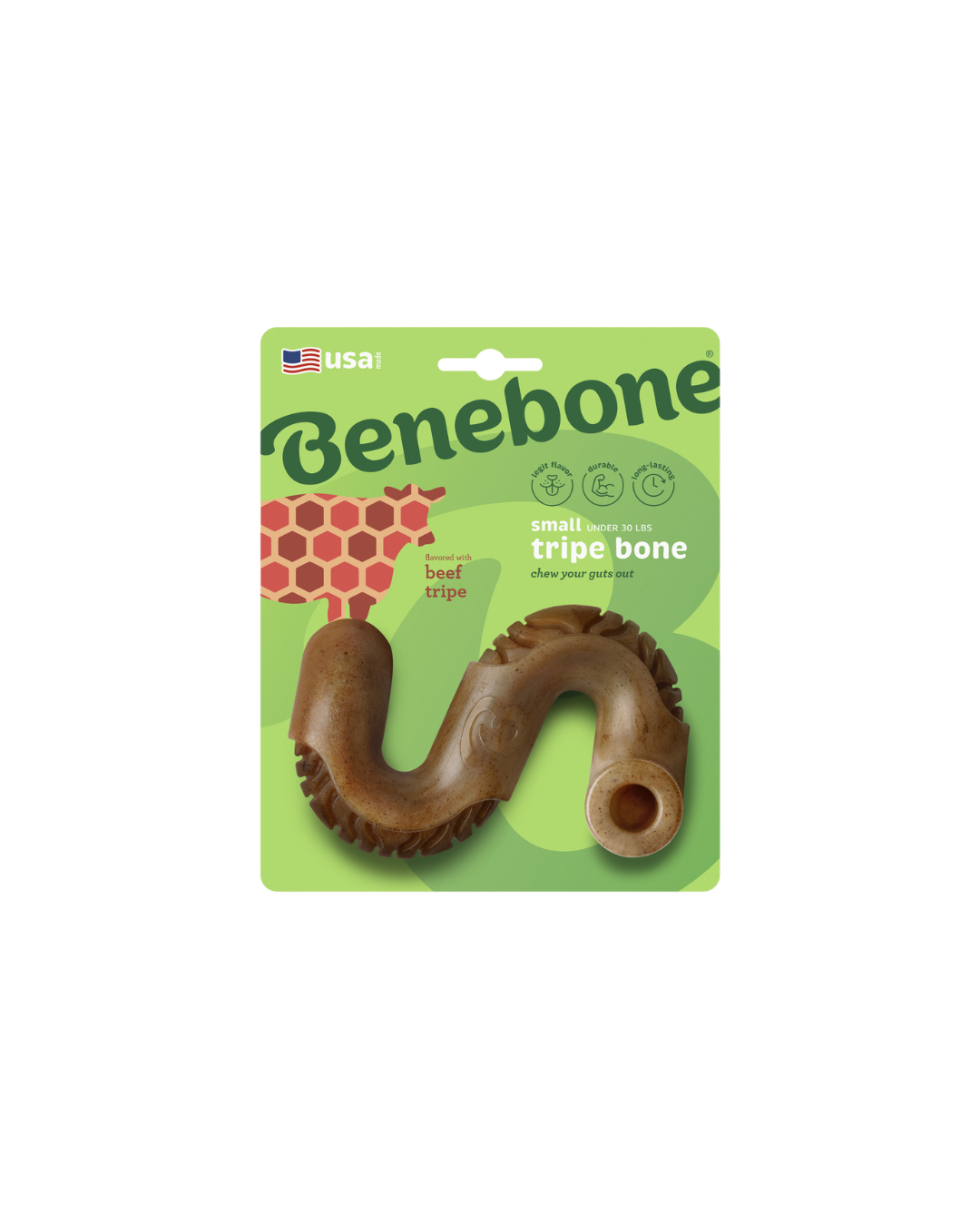Benebone Jouet à mâcher Tripebone S – Saveur tripes de bœuf