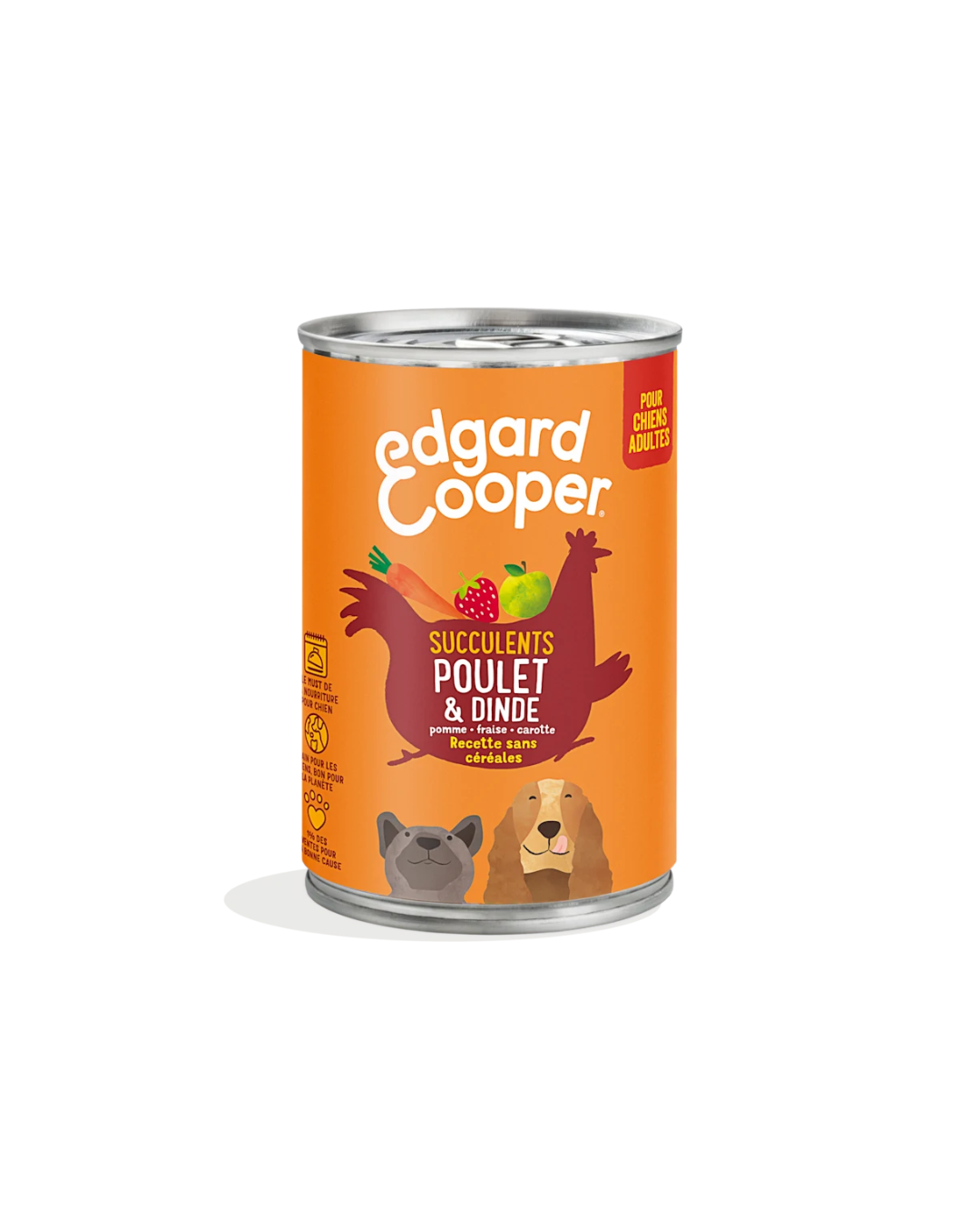 Poulet et Dinde – Aliment Humide pour Chiens 6 x 400 g – Edgard Cooper