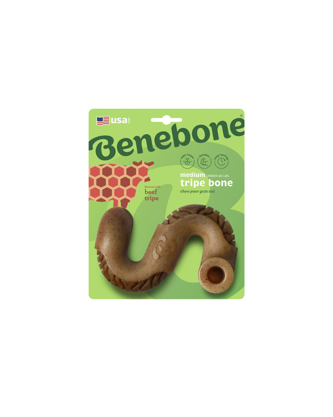 Benebone Jouet à mâcher Tripebone M – Saveur tripes de bœuf