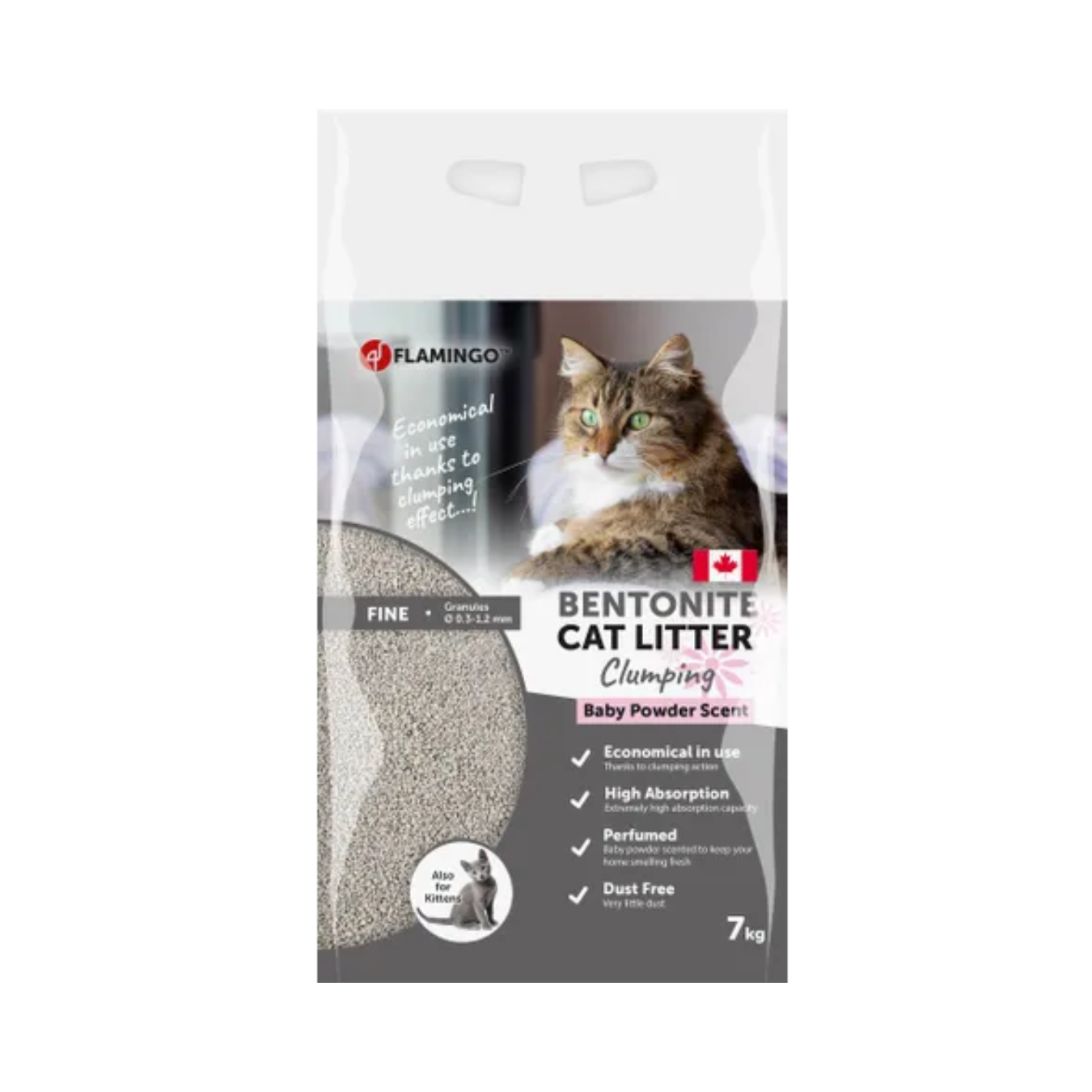  Litière pour chat Bentonite parfumée à la poudre de bébé Grains fins 7Kg