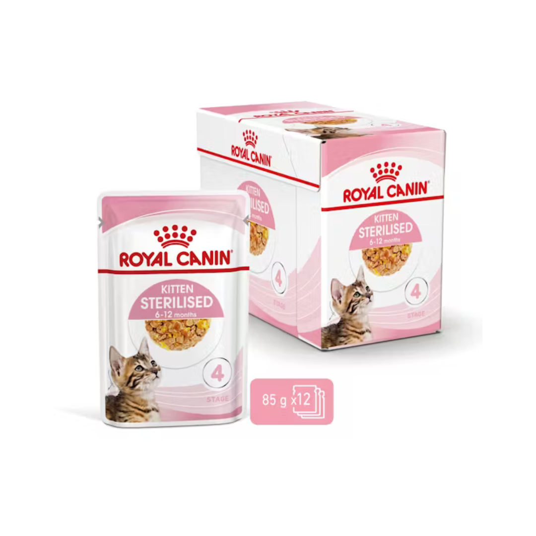Kitten Sterilised en Gelée 12x85g- Aliment Humide- Royal Canin