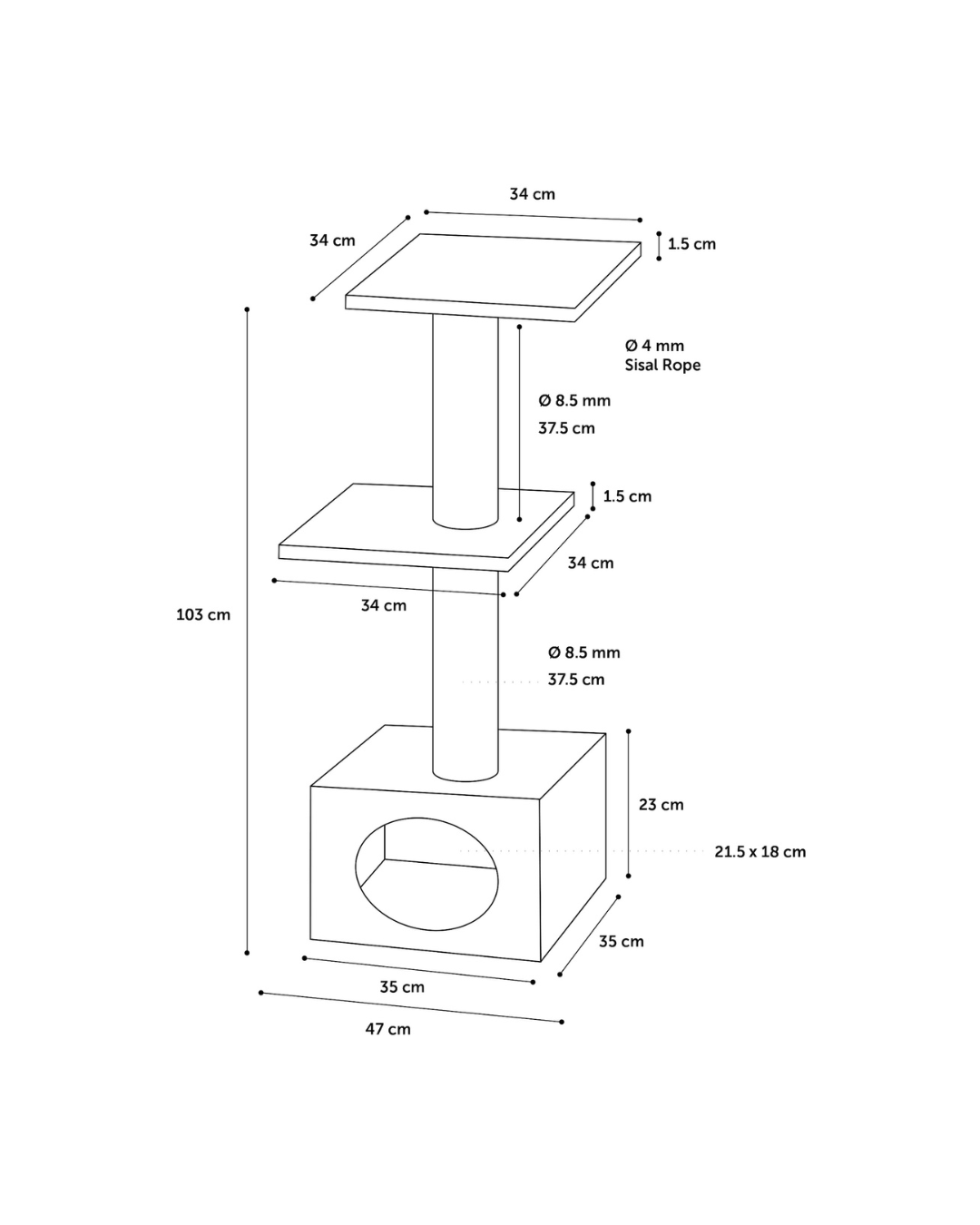 Arbre à chat Charbonel Gris- Flamingo