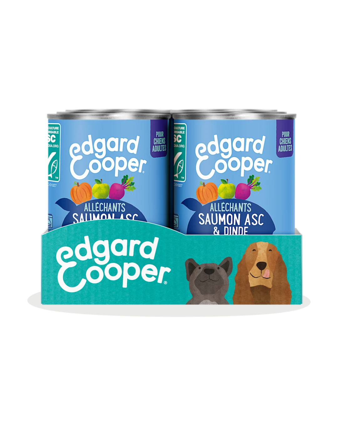 Saumon ASC et Dinde – Aliment Humide pour Chiens 6 x 400 g – Edgard Cooper