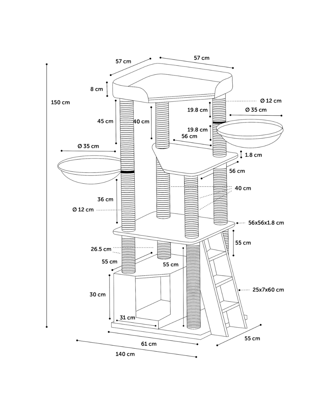 Arbre à Chat Babel- Flamingo