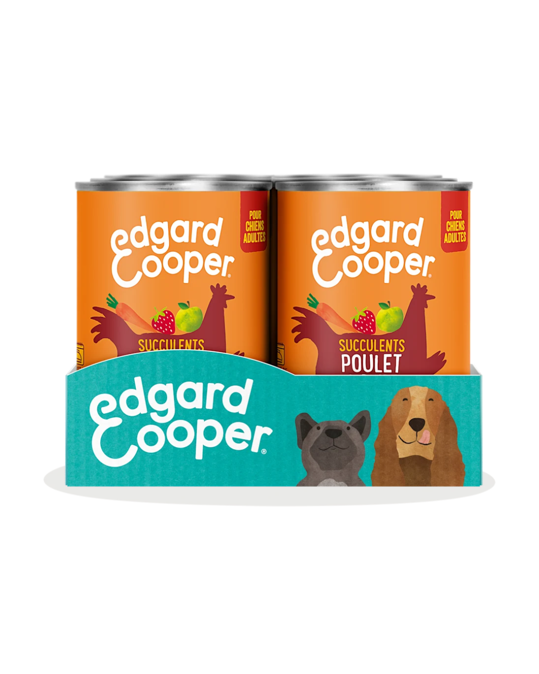 Poulet et Dinde – Aliment Humide pour Chiens 6 x 400 g – Edgard Cooper