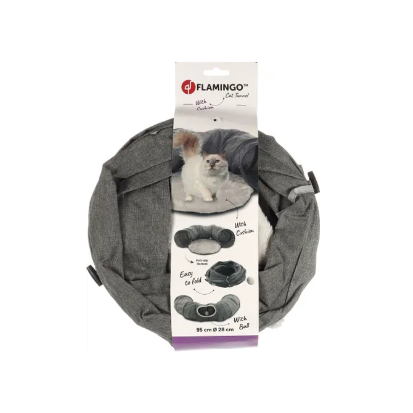 Jouet Gotar Tunnel avec balle Gris foncé - Flamingo