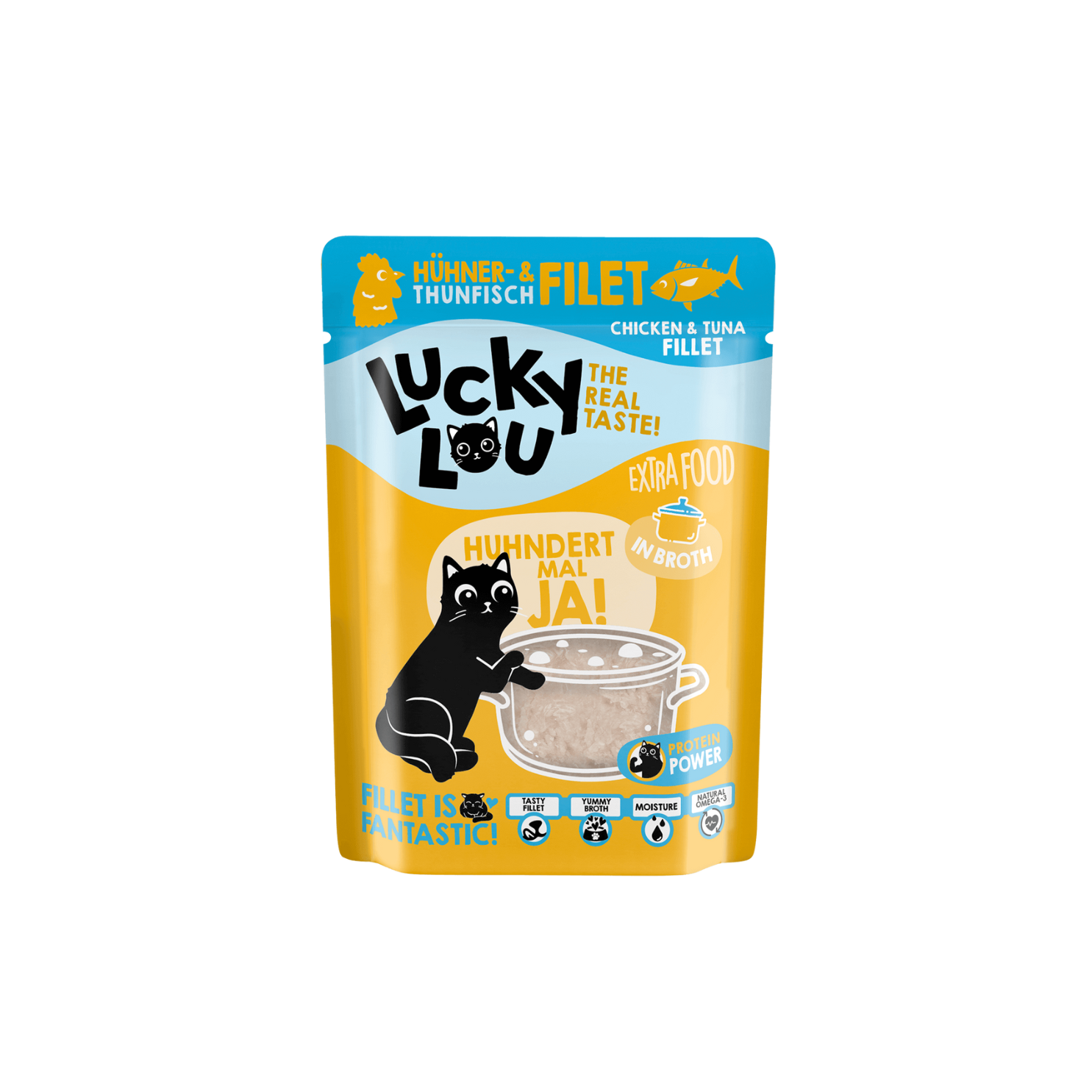Lucky Lou® Extrafood Filet de poulet et de thon en stock Sachet de 70g x 10 unités