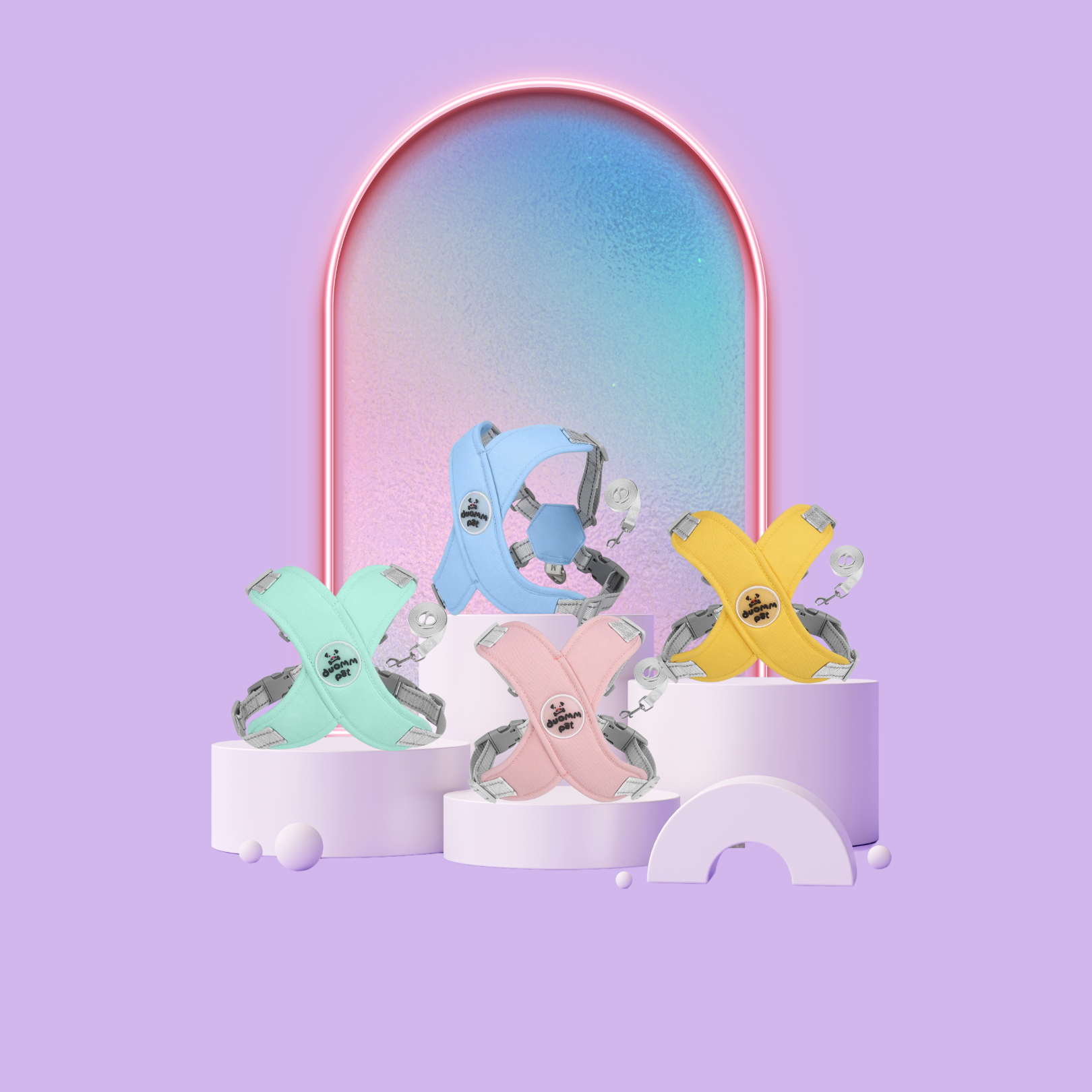 Harnais réfléchissant pour chien et ensemble laisse - Duomm Pet