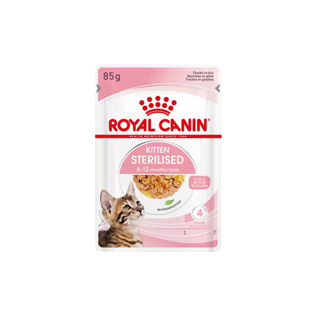 Kitten Sterilised en Gelée 12x85g- Aliment Humide- Royal Canin