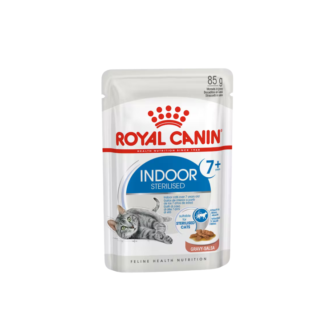 Indoor Sterilised 7+ en Sauce 12x85g- Aliment Humide 