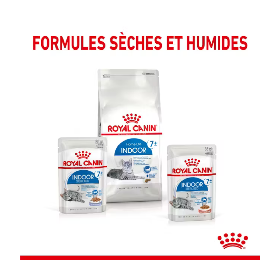 Indoor Sterilised 7+ en Sauce 12x85g- Aliment Humide 