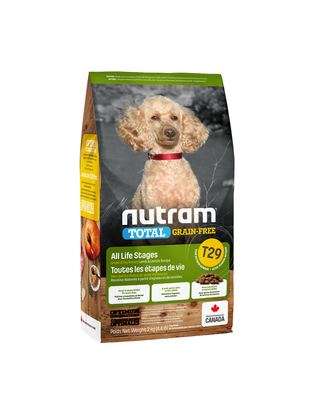 Croquettes Nutram T29 Total Grain-Free pour Chiens de Petites Races et Toy – Agneau & Lentilles- Nutram