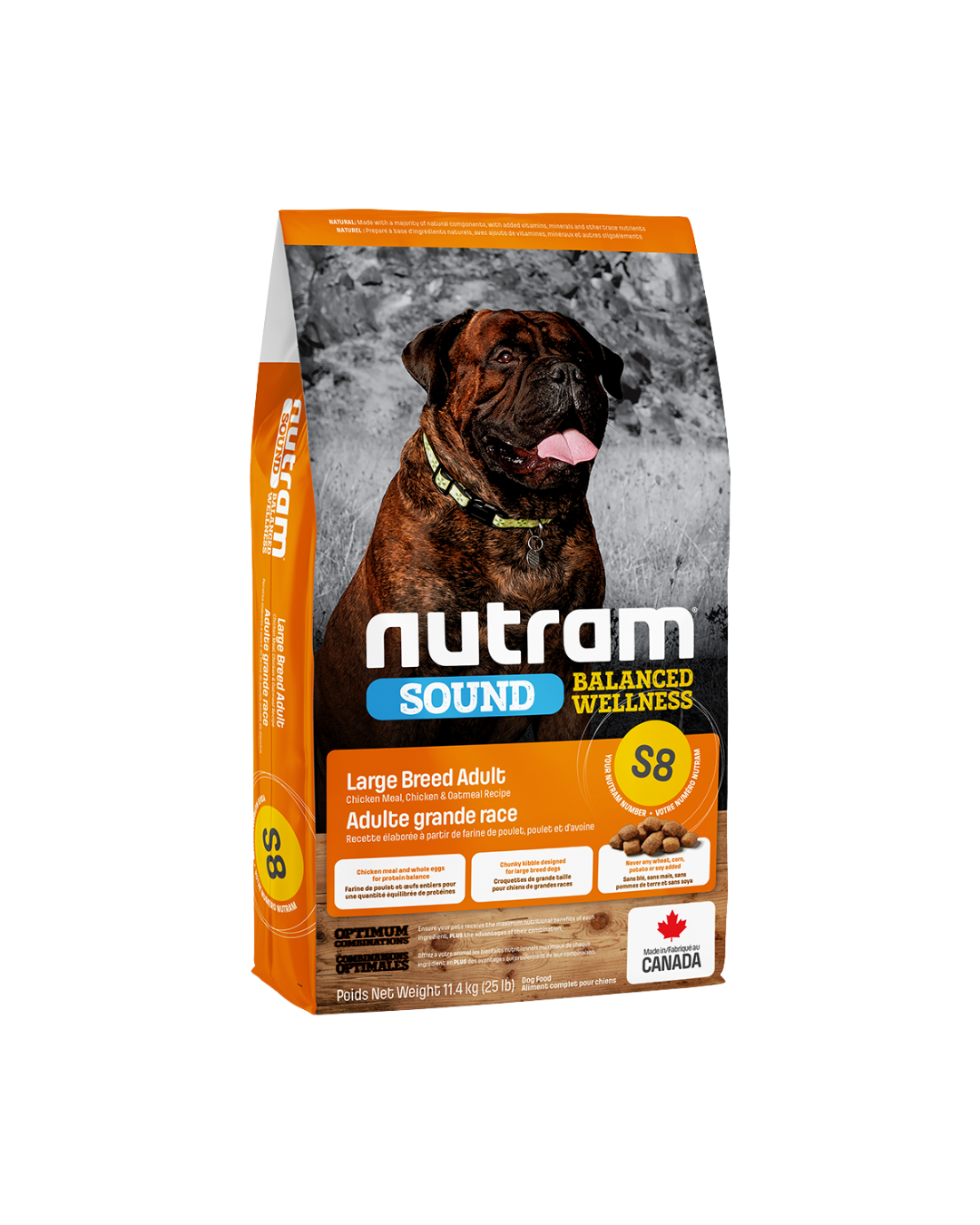 Croquettes Nutram S8 Sound Balanced Wellness pour Chiens Adultes de Grandes Races- Nutram