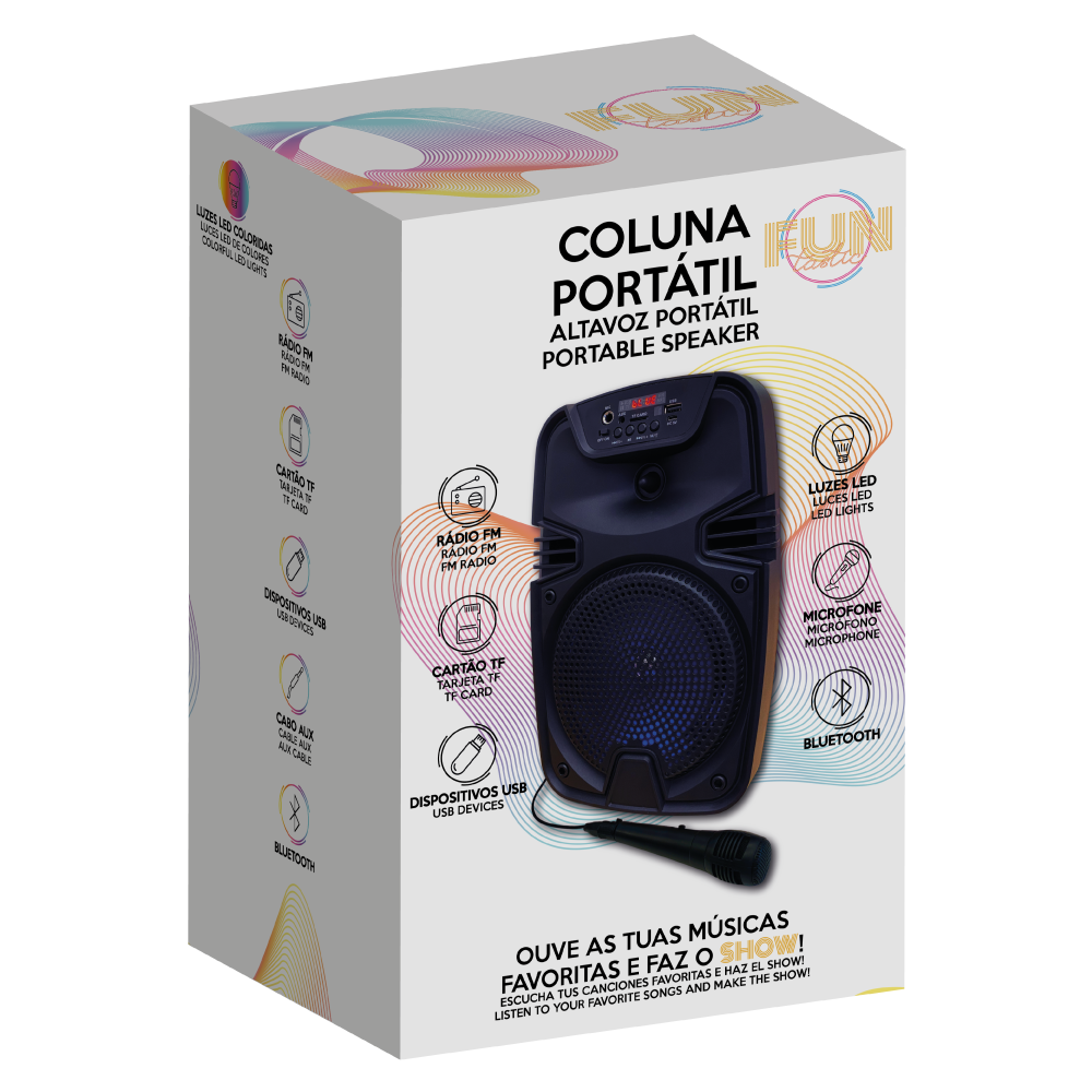 COLUNA KARAOKE C/MICROFONE FUNTASTIC