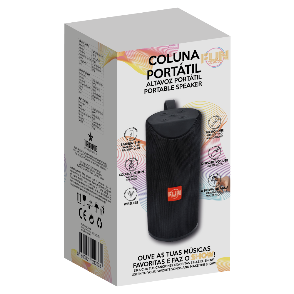 COLUNA BLUETOOTH TG113 FUNTASTIC