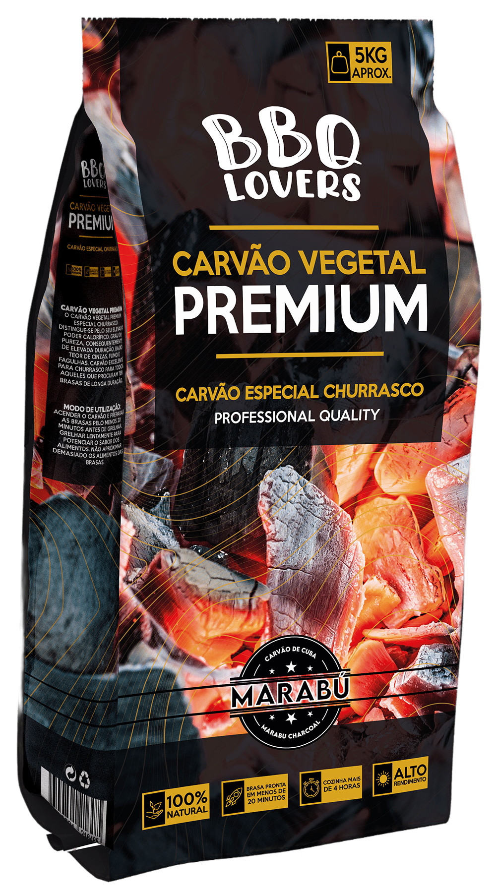 CARVO VEGETAL PREMIUM MARAB 5KG BBQLOVERS