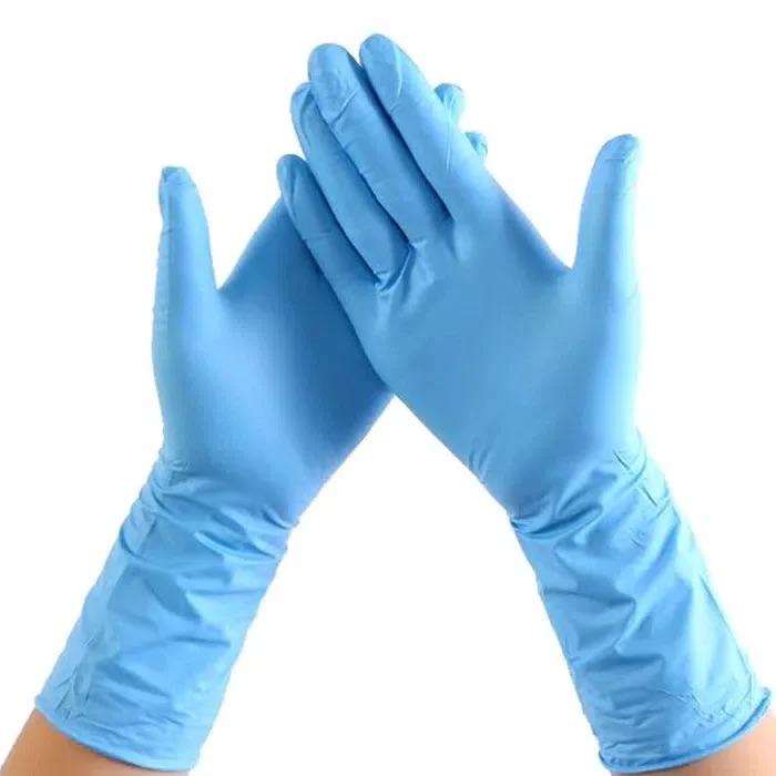 Luva de Exame em Nitrilo Azul, sem pó, punho longo (100 und)