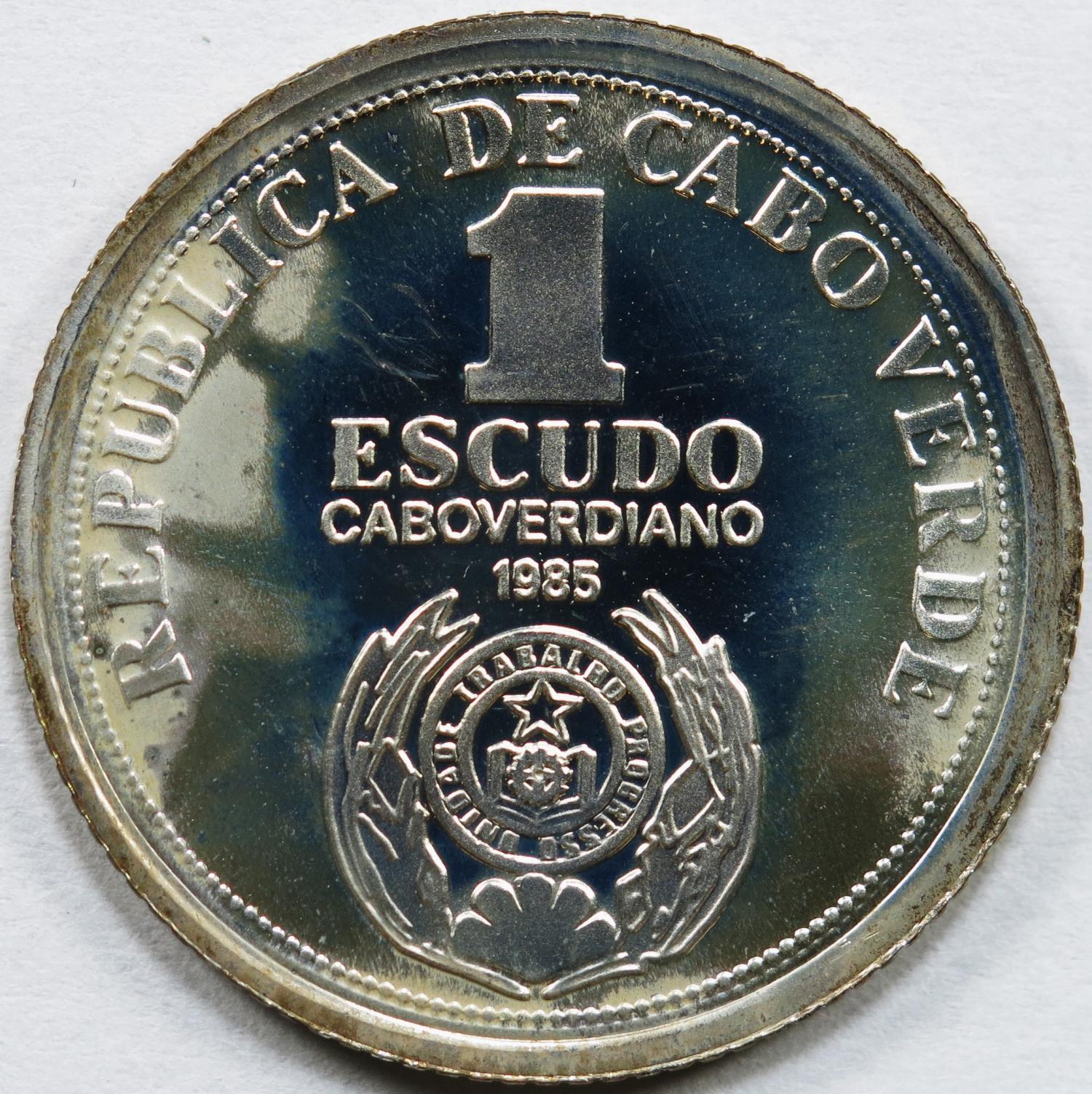 Cabo Verde 1 Escudo & 10 Escudos 1985 Prata Proof ´10º Aniv. da Independência´