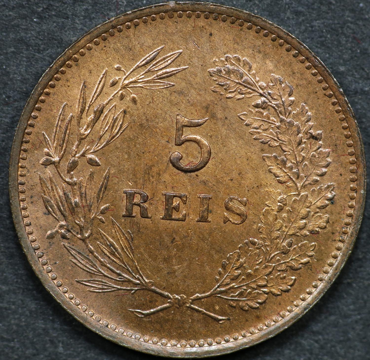 D. Manuel II 5 Réis 1910 Bronze Soberba