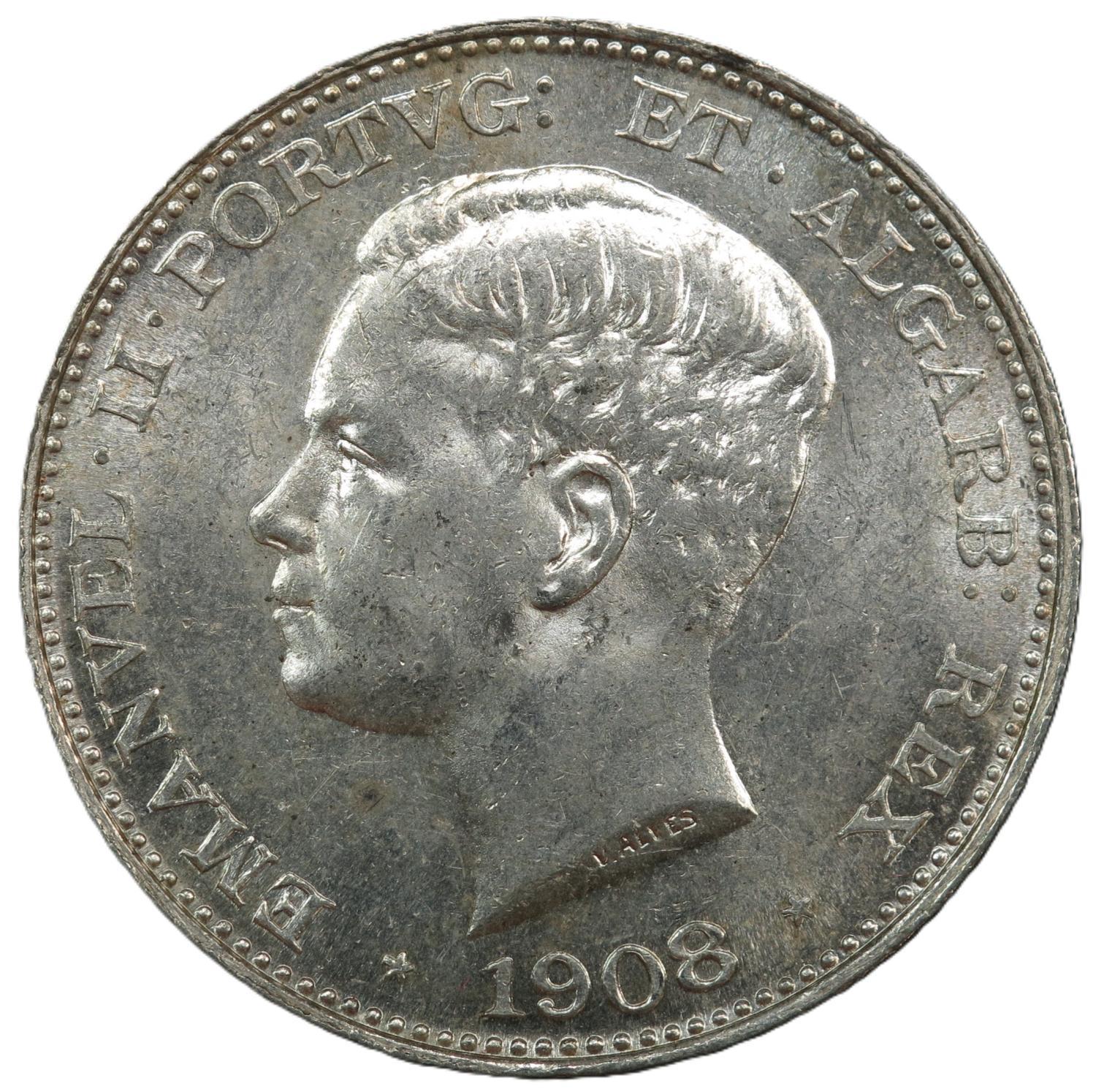 D. Manuel II 500 Réis 1908 Prata Soberba