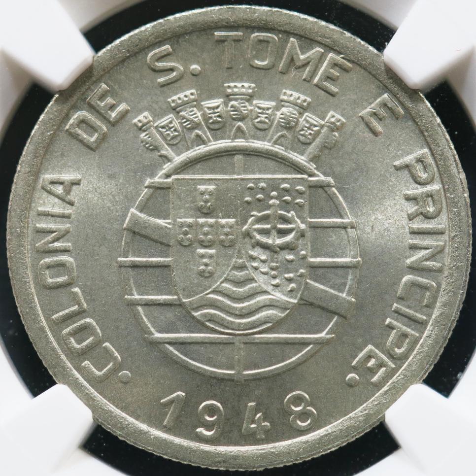 STP 1 Escudo 1948 Alpaca NGC MS66 