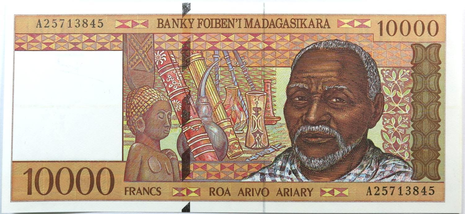 Madagáscar 10000 Francos N/D (1995) Q/ Nova aUNC Pick #79