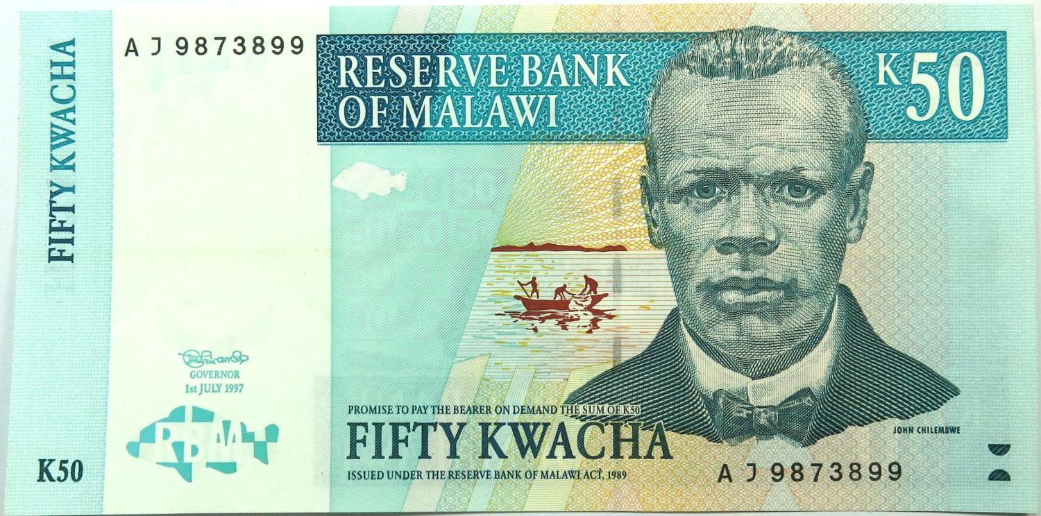 Malawi 50 Kwacha 1997 Q/ Nova aUNC Pick #39
