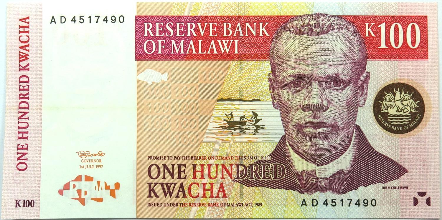 Malawi 100 Kwacha 1997 Q/ Nova aUNC Pick #40
