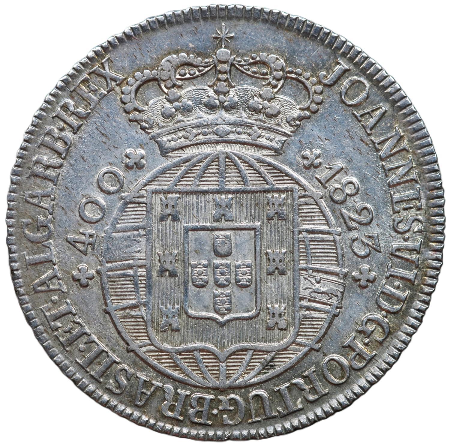 D. João VI Cruzado 1823 Prata Soberba