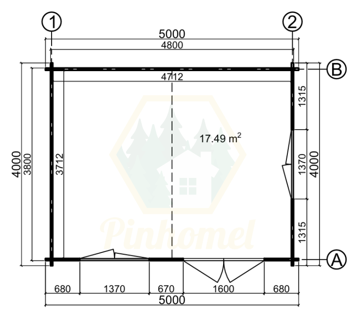PINHOMEL4 - 5x4m, 44mm    