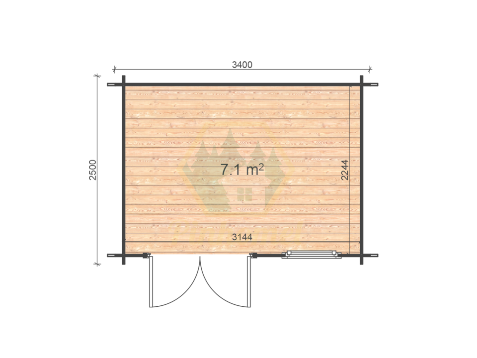 ERNA - 2.5 x 3.4m, 28mm  