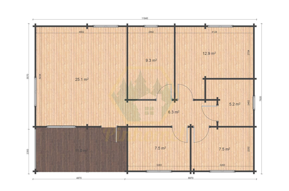 IBÉRICA T3 - 7.92x11.84m, 44mm  