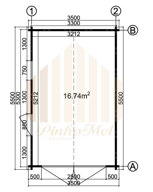 PINHOMEL14 - 3.5x5.5m, 44mm    