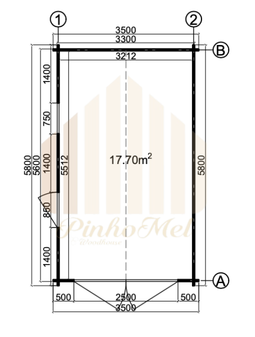 PINHOMEL14 - 3.5x5.8m, 44mm     