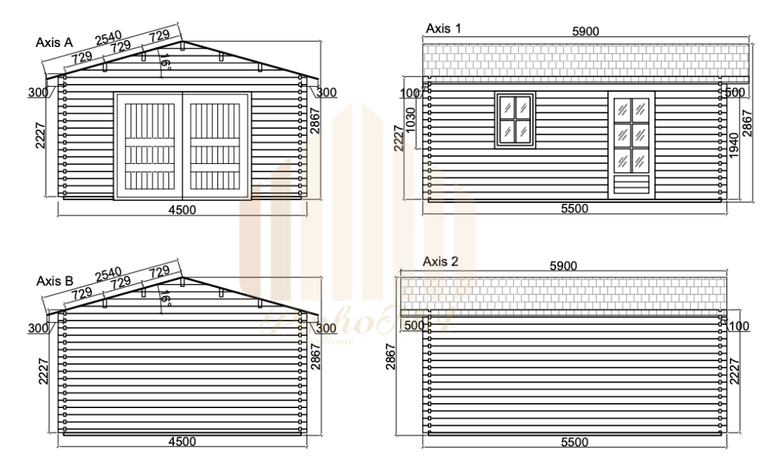 PINHOMEL14 - 4.5x5.5m, 44mm     