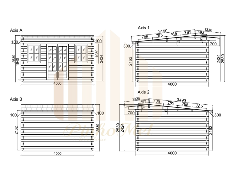 PINHOMEL1 - 4x4m, 44mm    