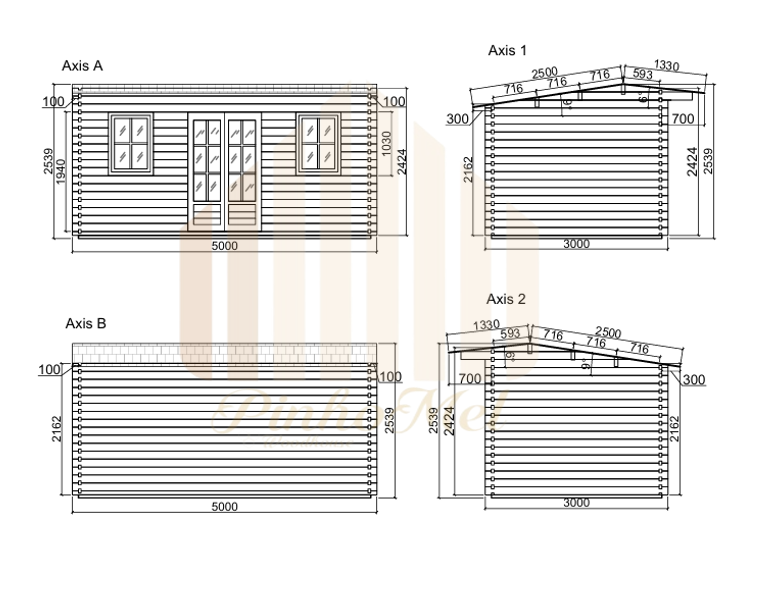 PINHOMEL1 - 5x3m, 44mm   