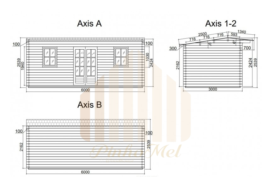 PINHOMEL1 - 6x3m, 44mm  
