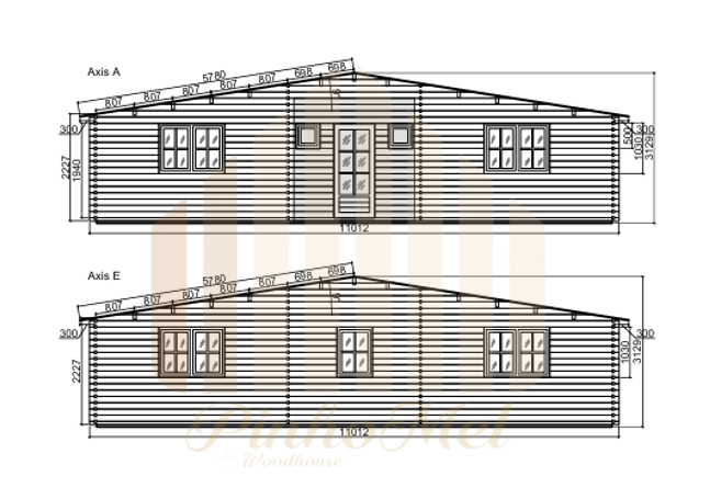 PINHOMEL20 - 11x5.9m, 65m²- 44mm   