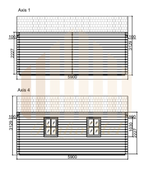 PINHOMEL20 - 11x5.9m, 65m²- 44mm   
