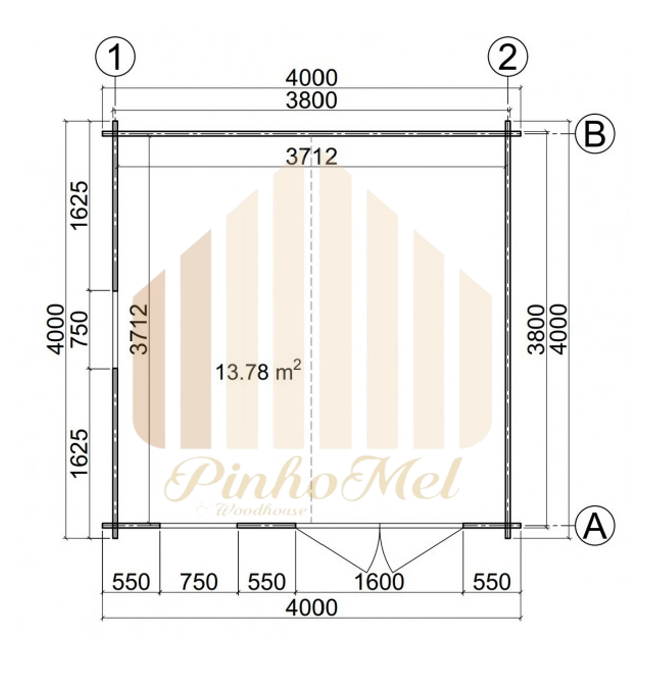 PINHOMEL2 - 4x4m, 44mm    