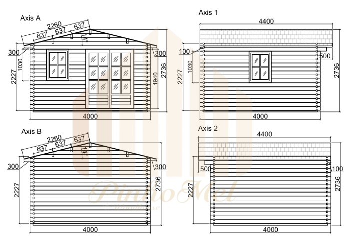 PINHOMEL2 - 4x4m, 44mm    