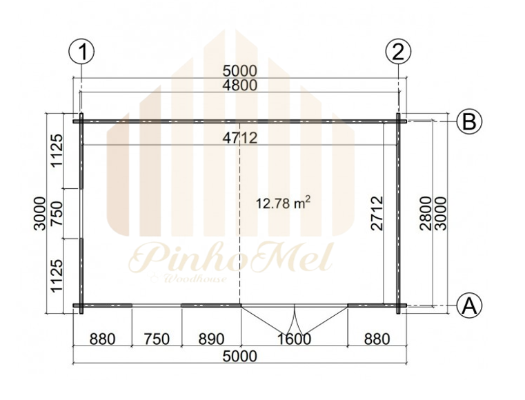 PINHOMEL2 - 5x3m, 44mm  