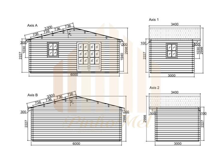 PINHOMEL2 - 6x3m, 44mm  