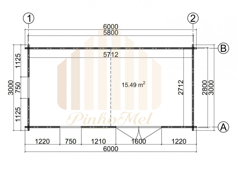 PINHOMEL2 - 6x3m, 44mm  