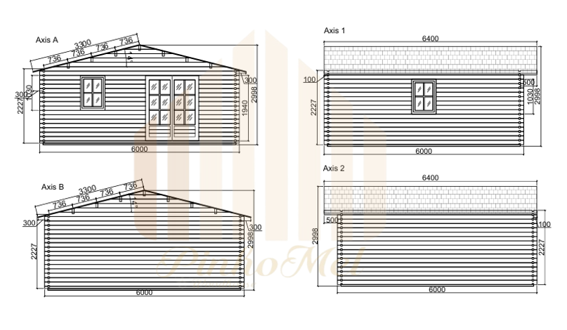 PINHOMEL4 - 6x6m, 44mm     